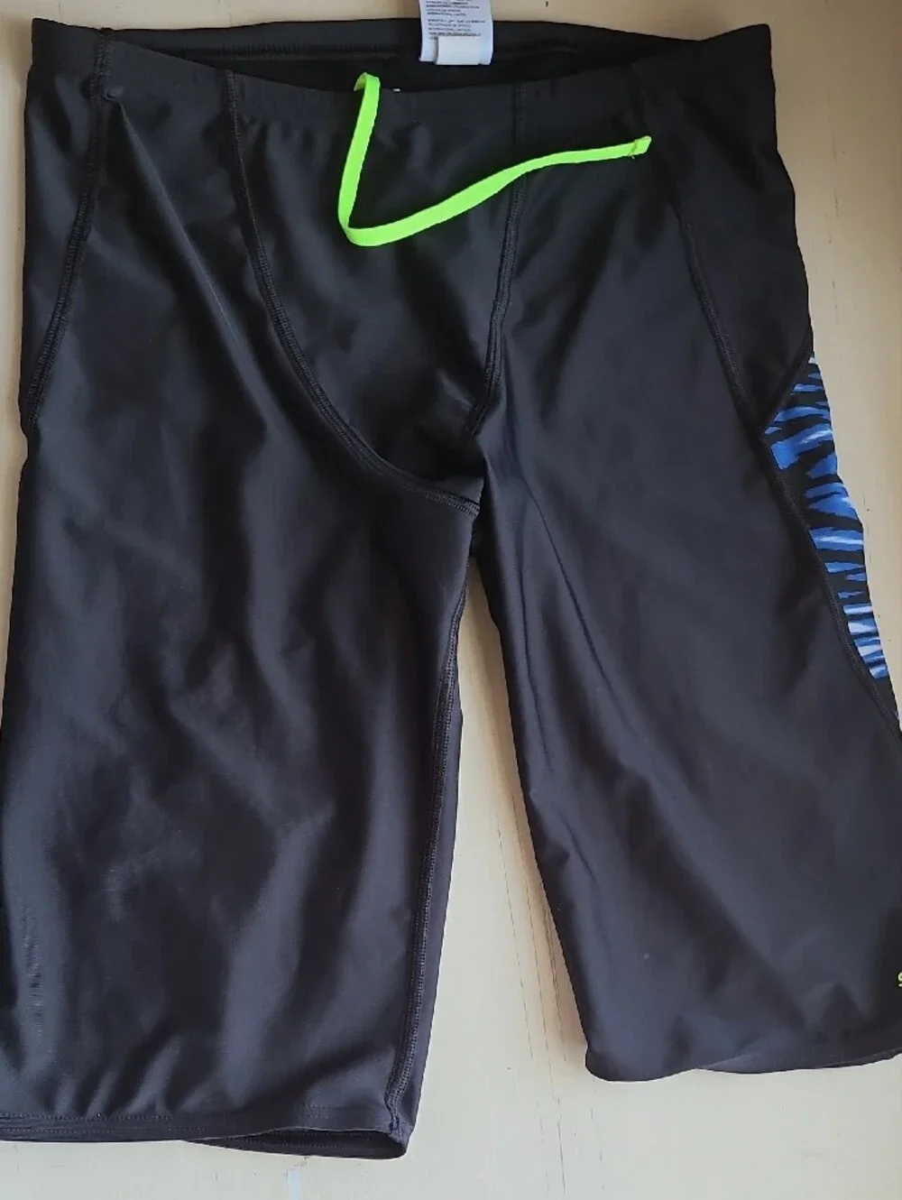 Speedo Pro LT Men’s Jammer Swim Shorts Size 34 Black Blue Competition Swim